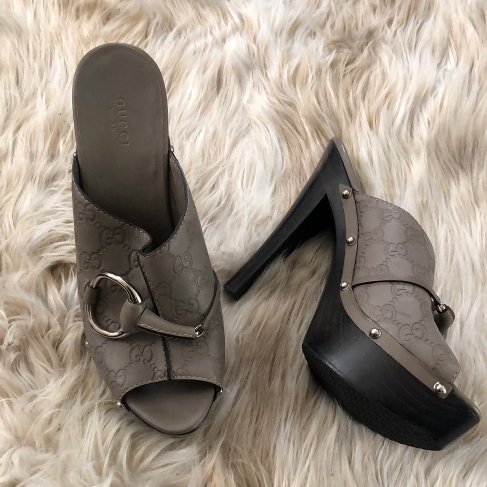 Gucci Icon Bit High Heel Clogs